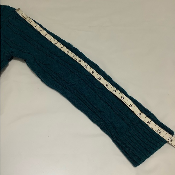 Jeanne Pierre Cotton Cable Knit Sweater in Green L (W456) - Picture 10 of 10